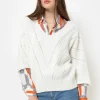 Boxy Pull Met Driekwartmouwen En V-Hals-Terre Bleue Hot