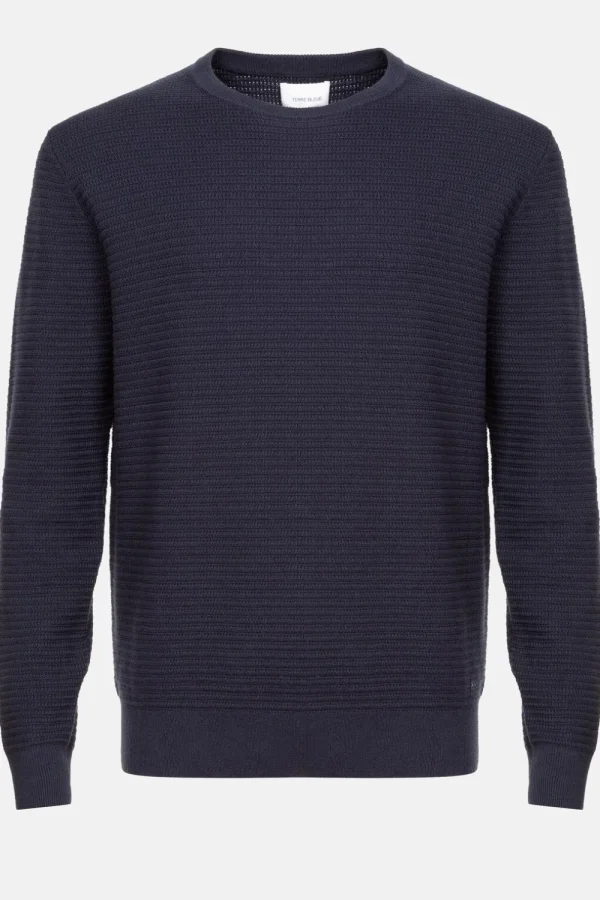 Donker E Sweater Met Jacquard Strepen-Terre Bleue Flash Sale