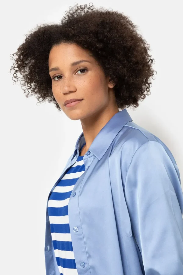 E Blouse Met Lange Mouwen En Knoopjes-Terre Bleue Fashion