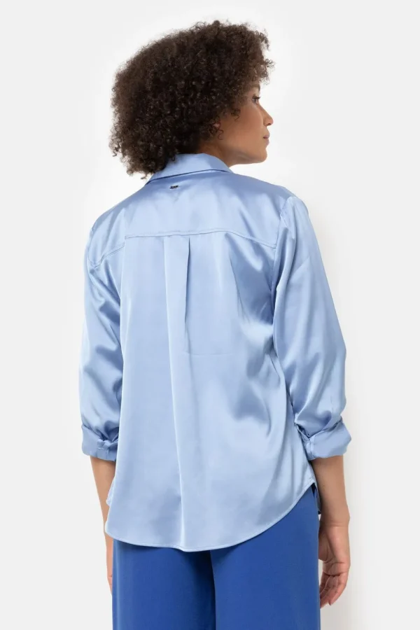 E Blouse Met Lange Mouwen En Knoopjes-Terre Bleue Fashion