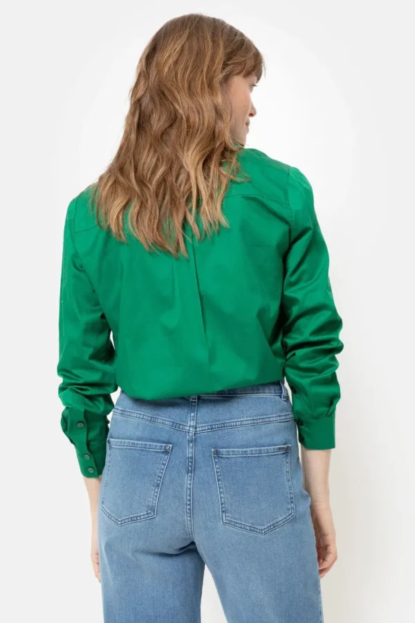 E Dames Blouse Met Gefronste Kraag-Terre Bleue Discount