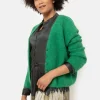 E Harige Cardigan Met V-Hals En Knopen-Terre Bleue Shop