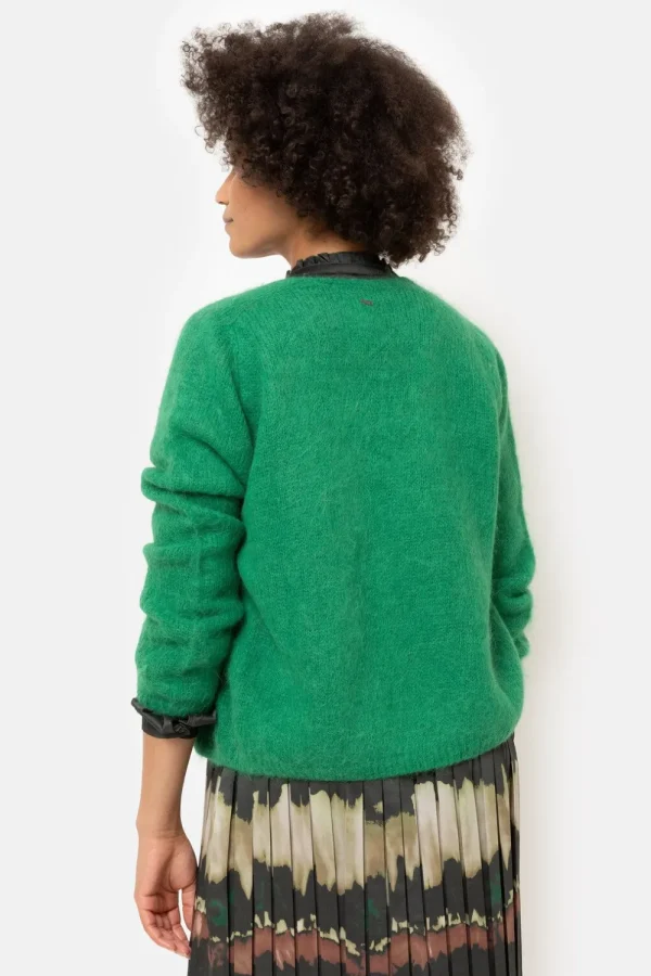 E Harige Cardigan Met V-Hals En Knopen-Terre Bleue Shop