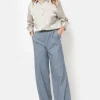 E Straight Fit Broek Met Visgraatmotief-Terre Bleue Hot