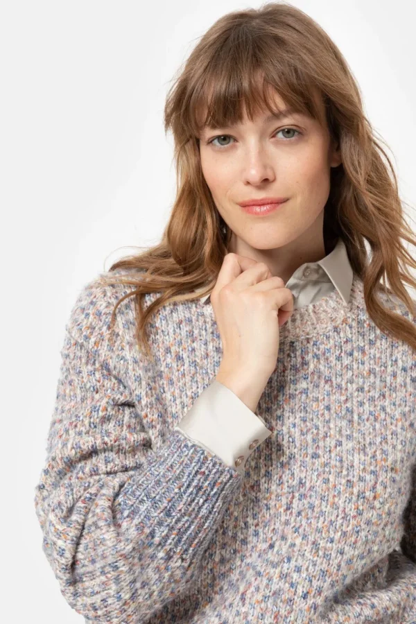 Gebreide Beige Pull Met Visgraatsteek-Terre Bleue Cheap