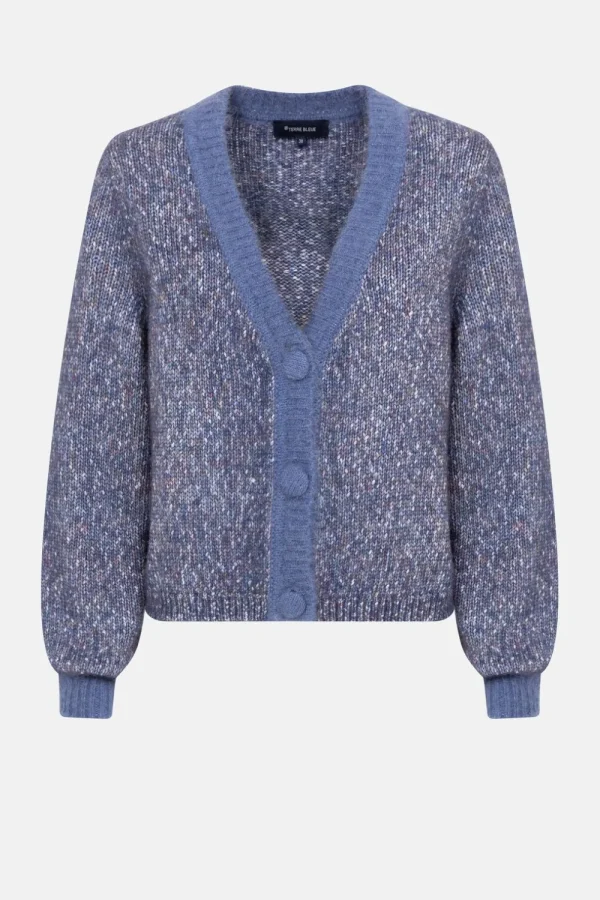 Gemeleerde Korte Cardigan Met Knopen-Terre Bleue Best