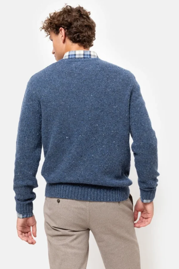 Gemeleerde Trui Met Ronde Hals-Terre Bleue Sale