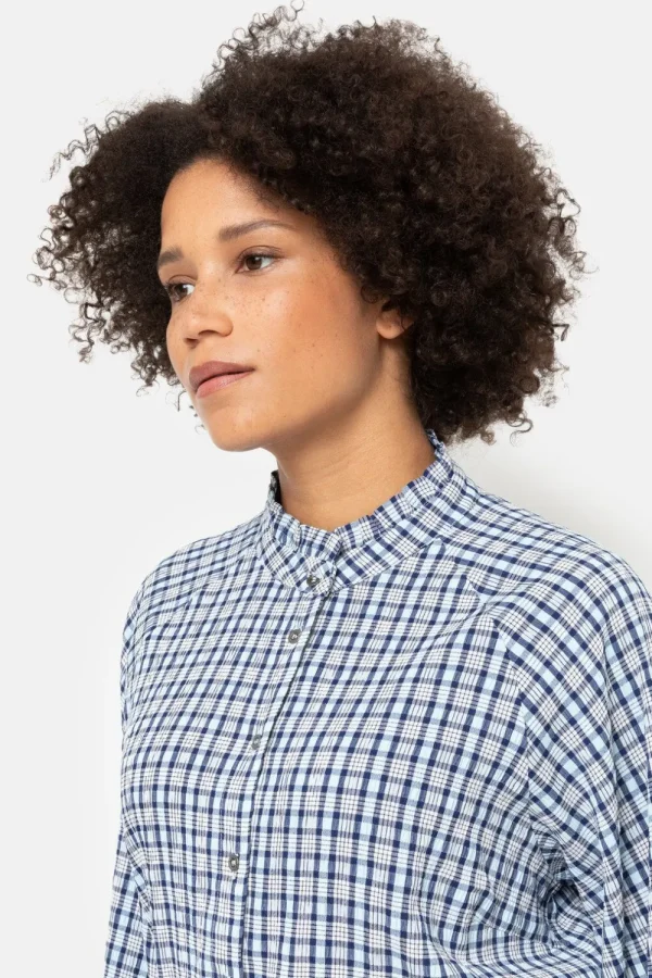 Geruit Bloesje Met Volantkraag-Terre Bleue Hot