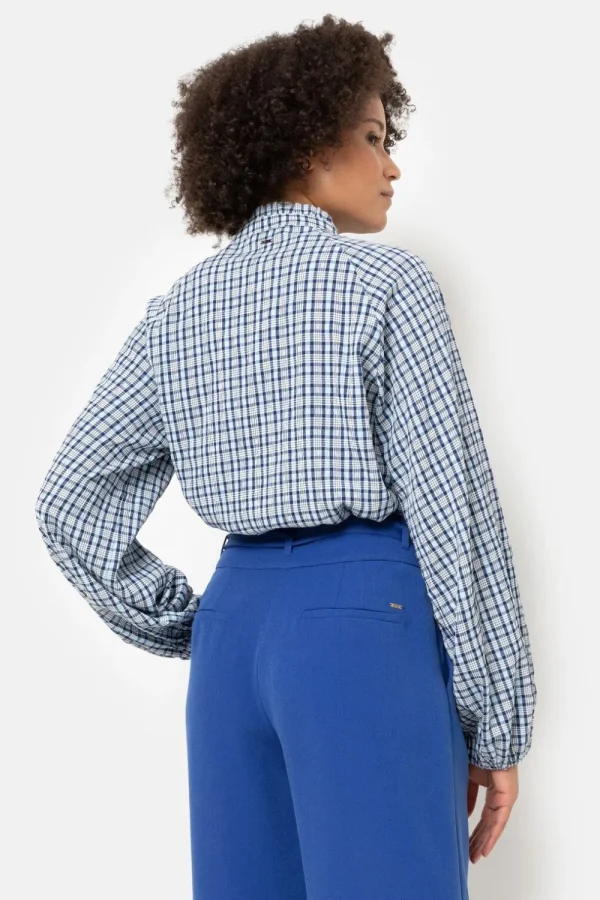 Geruit Bloesje Met Volantkraag-Terre Bleue Hot