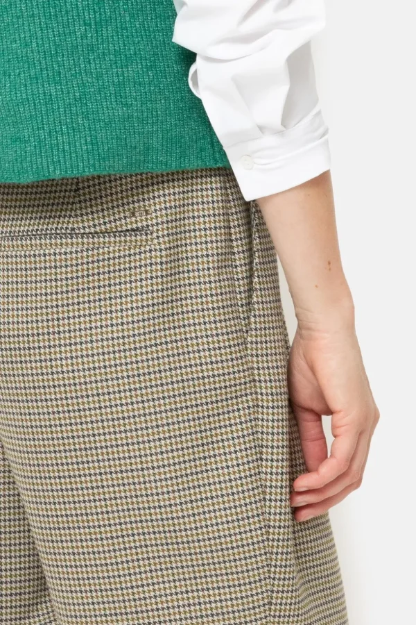 Geruite E Tapered Broek Met Bandplooi-Terre Bleue Hot