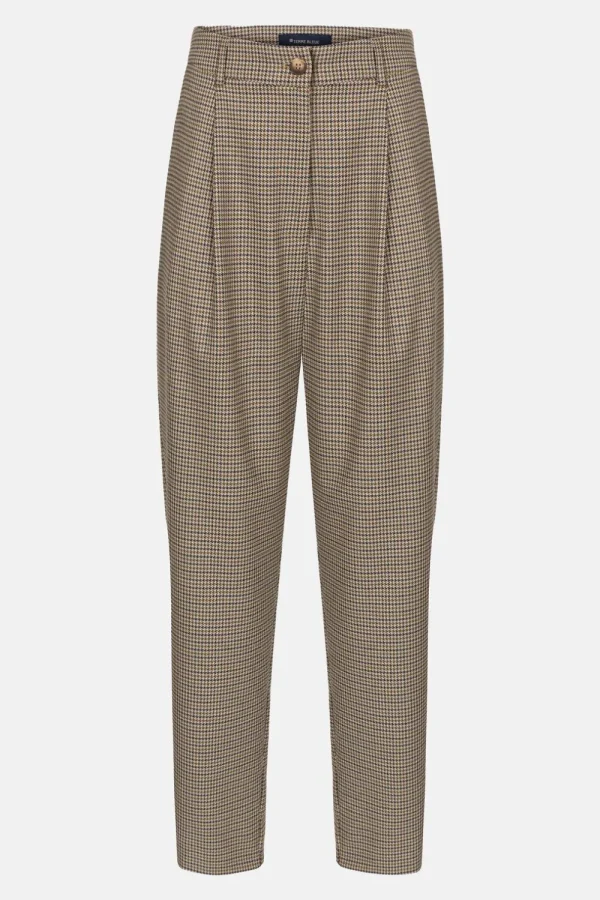 Geruite E Tapered Broek Met Bandplooi-Terre Bleue Hot