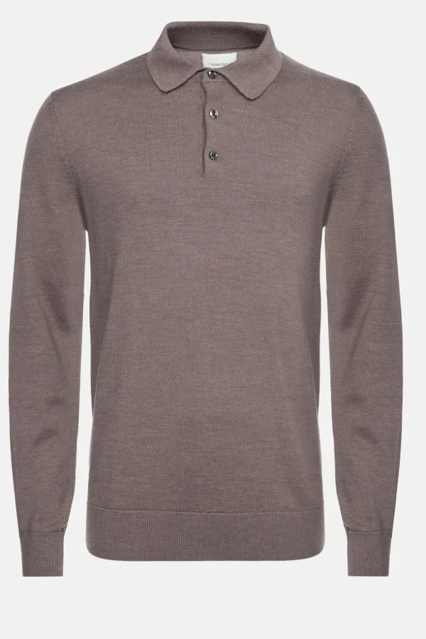 Grijze Mannentrui Met Polokraag En Knopen-Terre Bleue New