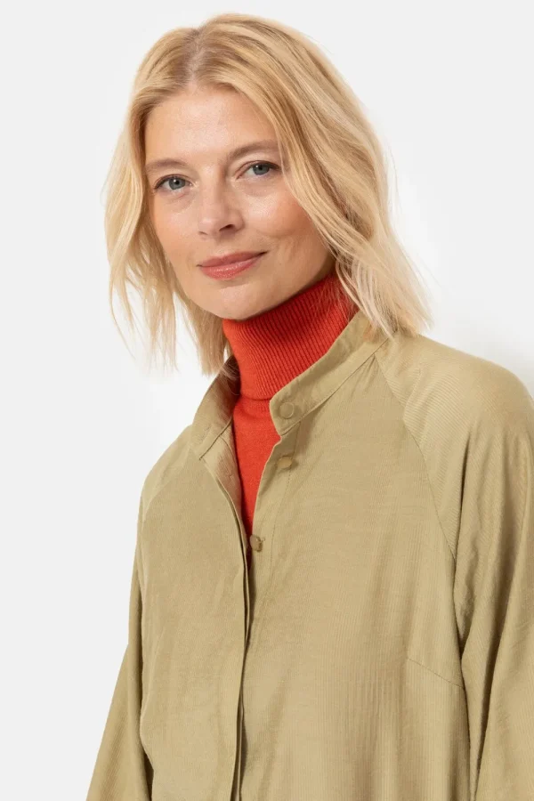 Groene Blouse Met Overslag En Broderie-Terre Bleue Clearance