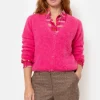 Harige Cardigan Met V-Hals En Knopen-Terre Bleue Hot