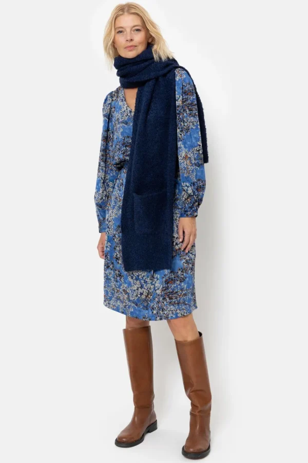 Jurkje Met Grijze Bloemenprint En V-Hals-Terre Bleue Fashion