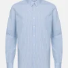 Licht Slim Fit Hemd Met Witte Strepen-Terre Bleue Clearance
