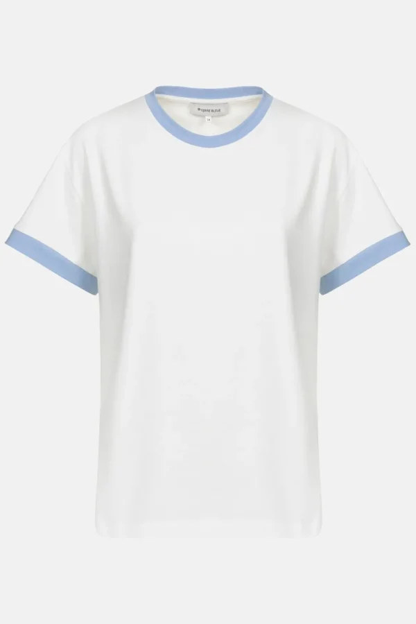 T-Shirt Met Korte Mouwen En Blauwe Boorden-Terre Bleue Clearance