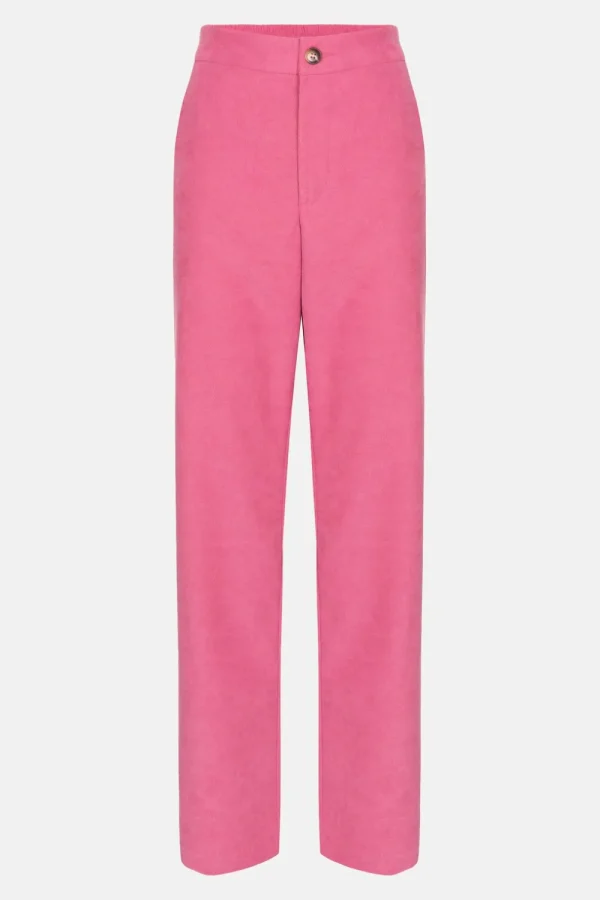 Velours Broek Met Wijde, Rechte Fit-Terre Bleue Cheap