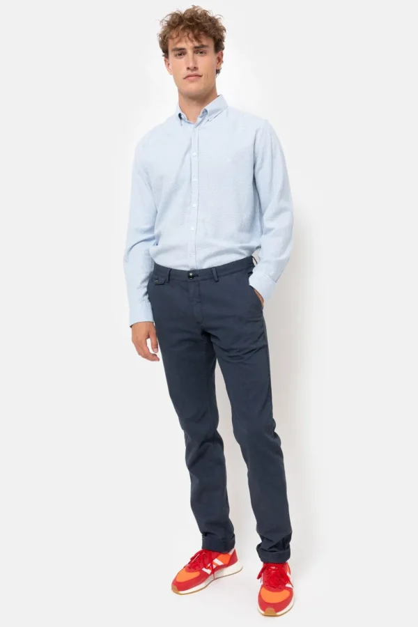 Wit En Licht Geruit Slim Fit Mannenhemd-Terre Bleue Discount