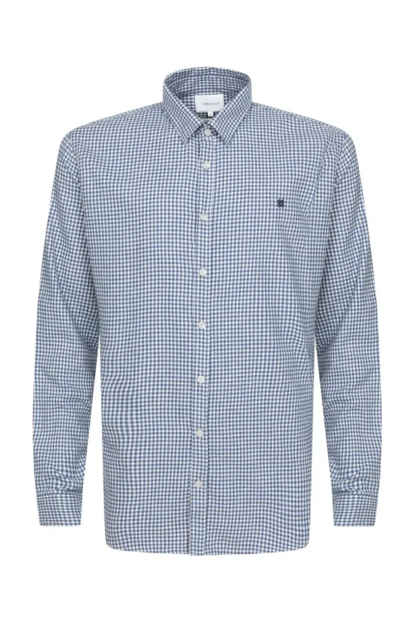 Wit Geruit Regular Fit Hemd Voor Mannen-Terre Bleue Online