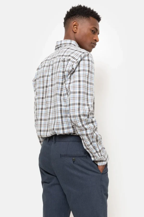 Wit-Grijs Hemd Met Regular Fit-Terre Bleue Store